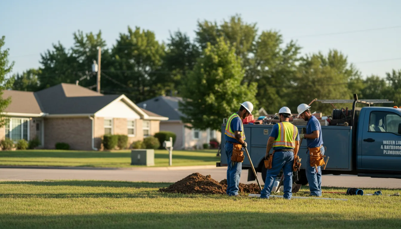 Residential water line and bathroom plumbing service in Hopkins, MO